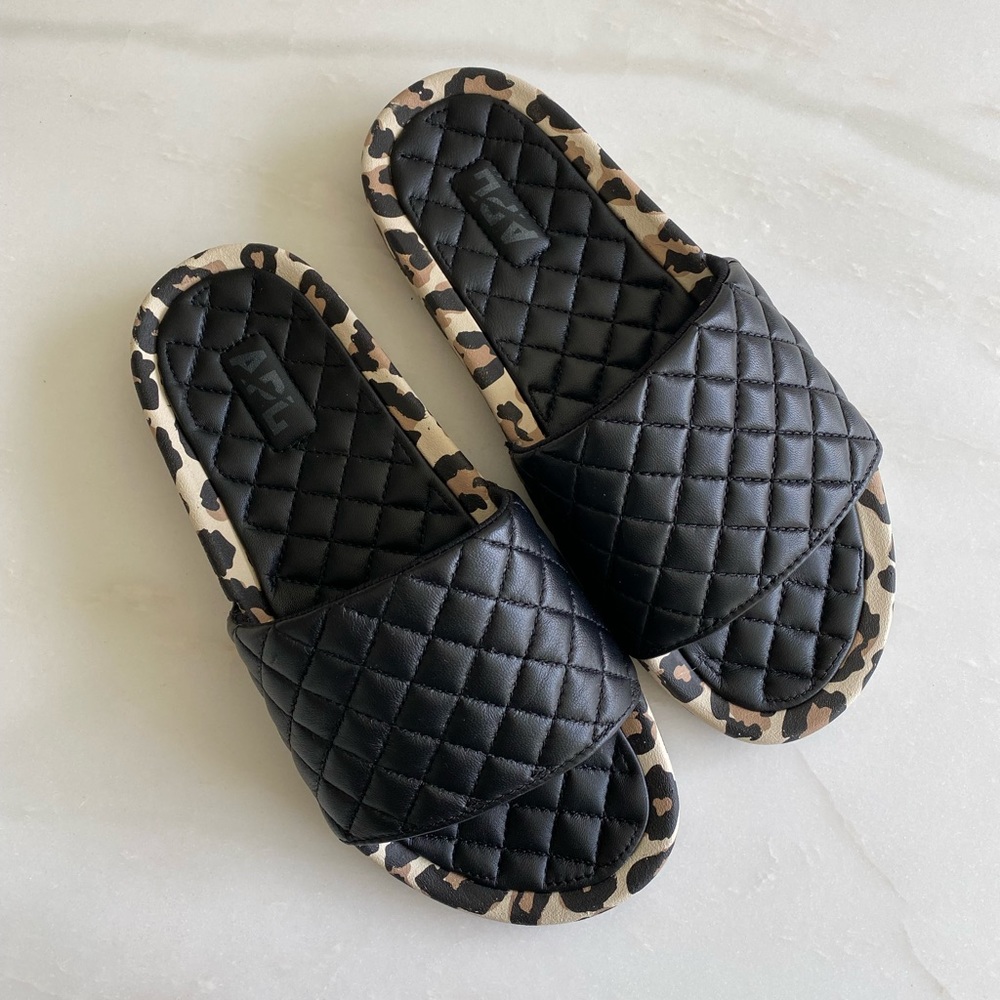 APL Lusso Slide in Black/Leopard Women's